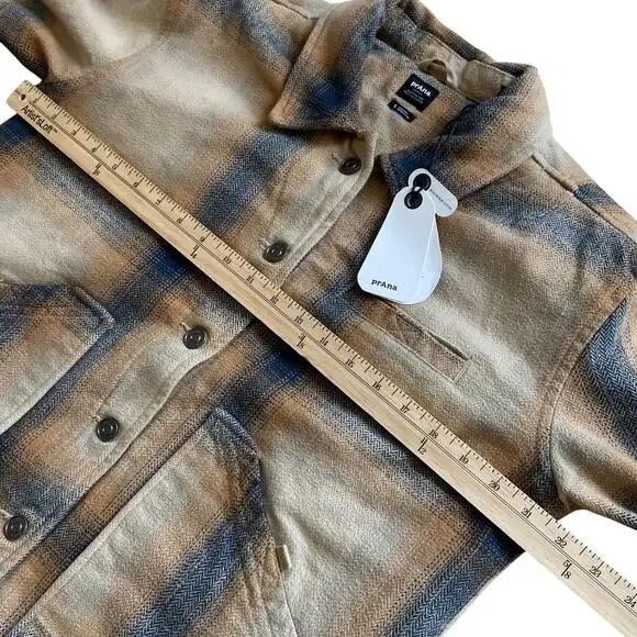 Prana Bridges Flannel Jacket Women's Small Sandstone Quilted Lining Chore Coat - Picture 10 of 13